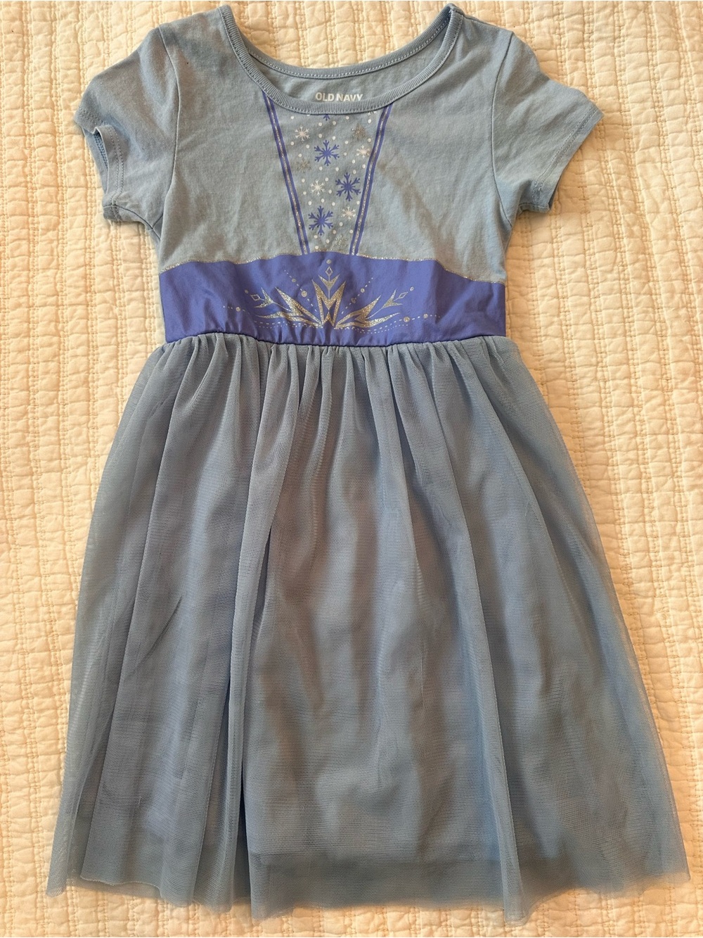 Old Navy Light Blue Dress with Dark Blue Waistband